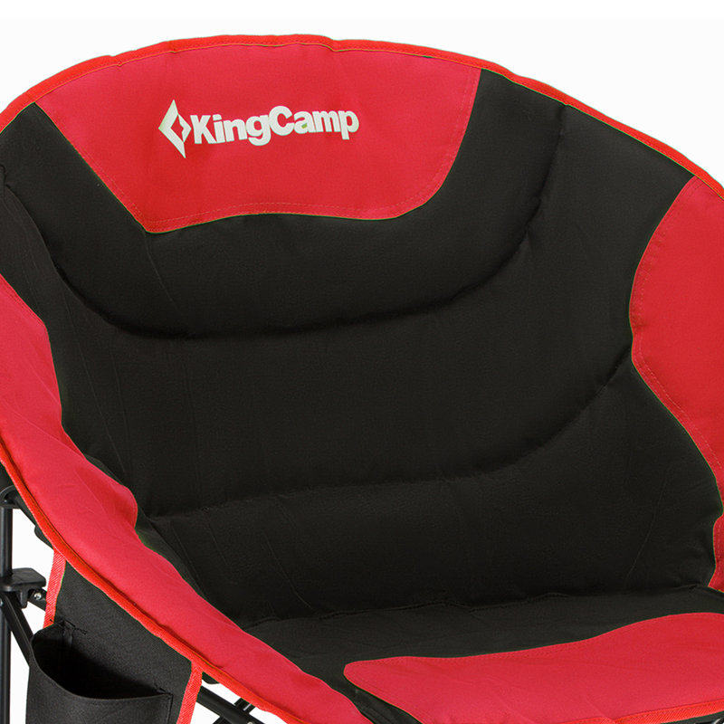 KingCamp Oversized Black and Red Folding Saucer Camping Chair
