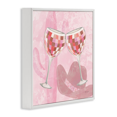 Western Glam Cheers Glasses, estampe numérique encadrée, design par Yvette St. Amant