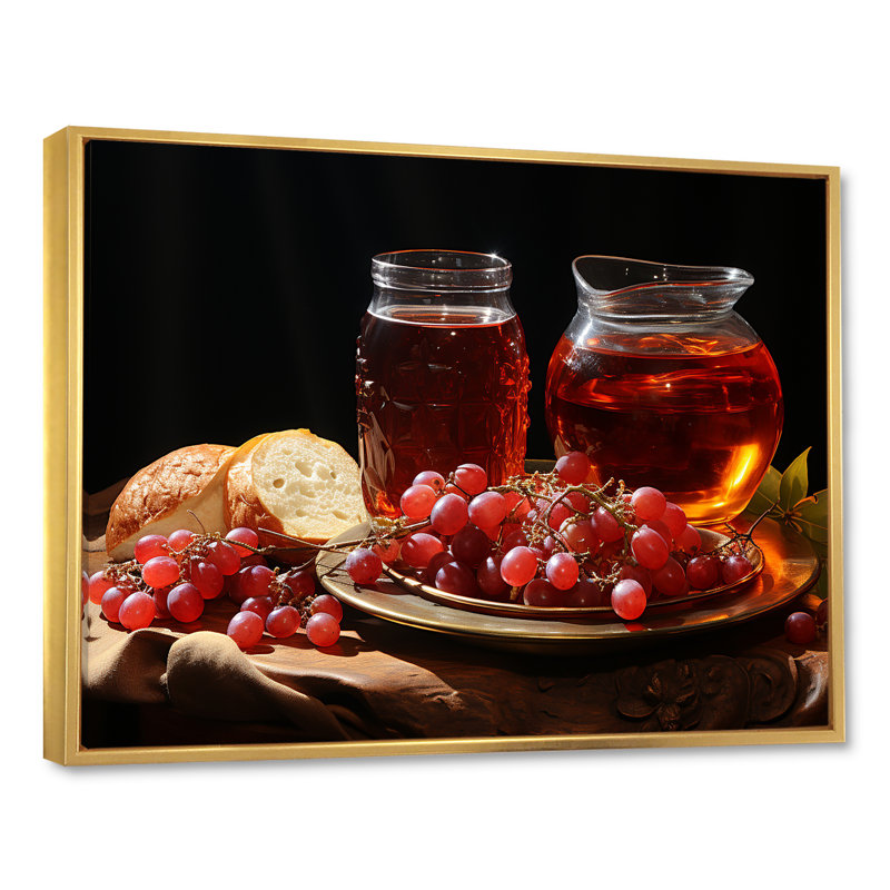 «Judaism Rosh Hashanah Apple Radiance» sur toile, Cadre flottant doré, H 34 po x l 44 po x P 1,5 po