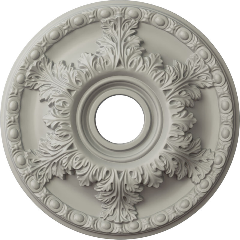 Endurathane Granada Ceiling Medallion, 18"OD x 3 1/2"ID x 2 1/2"P (Fits Canopies up to 6 5/8"), Hand-Painted Pot of Cream Finish