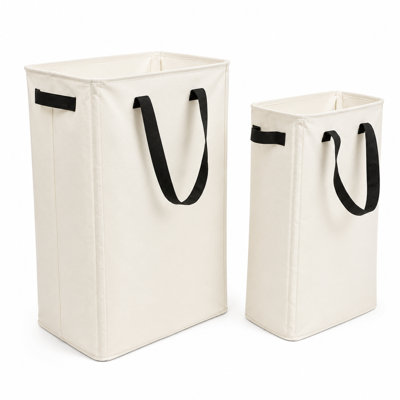 Ensemble de panier à linge autoportant en tissu 50L et 100L, panier de rangement polyvalent pliable avec poignées de transport robustes