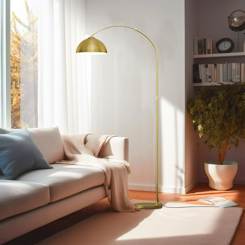 Bahler 71'' Arched Floor Lamp, Gold