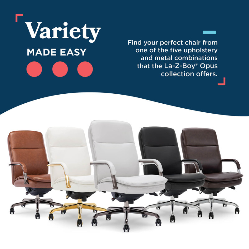 Opus Leather Swivel Executive Office Chair, Gray, Graphite