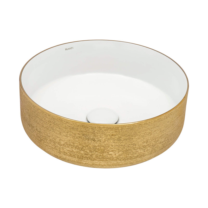 Lavabo vasque de salle de bain rond 14 po Ruvati