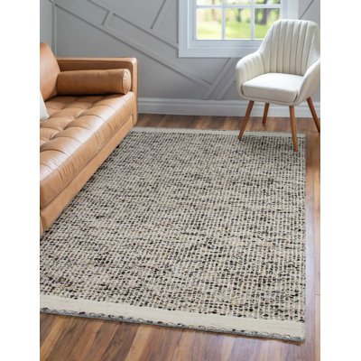 Darcy Hand Knotted Performance Area Rug - Ivory/Espresso - 8' x 10'