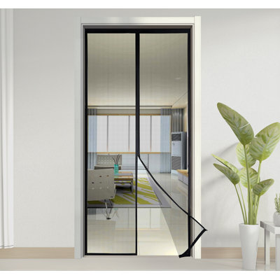 hook & loop fastener Fiberglass Door Curtain Two-Piece Double Door Suitable For Home Use.