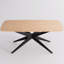 69.3" Rectangle Pedestal Dining Table With Metal Frame For 4-6 People-2091089797