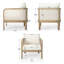Fauteuil club d'extérieur en bois d'acacia avec filet PVC-coated polyester et coussins imperméables