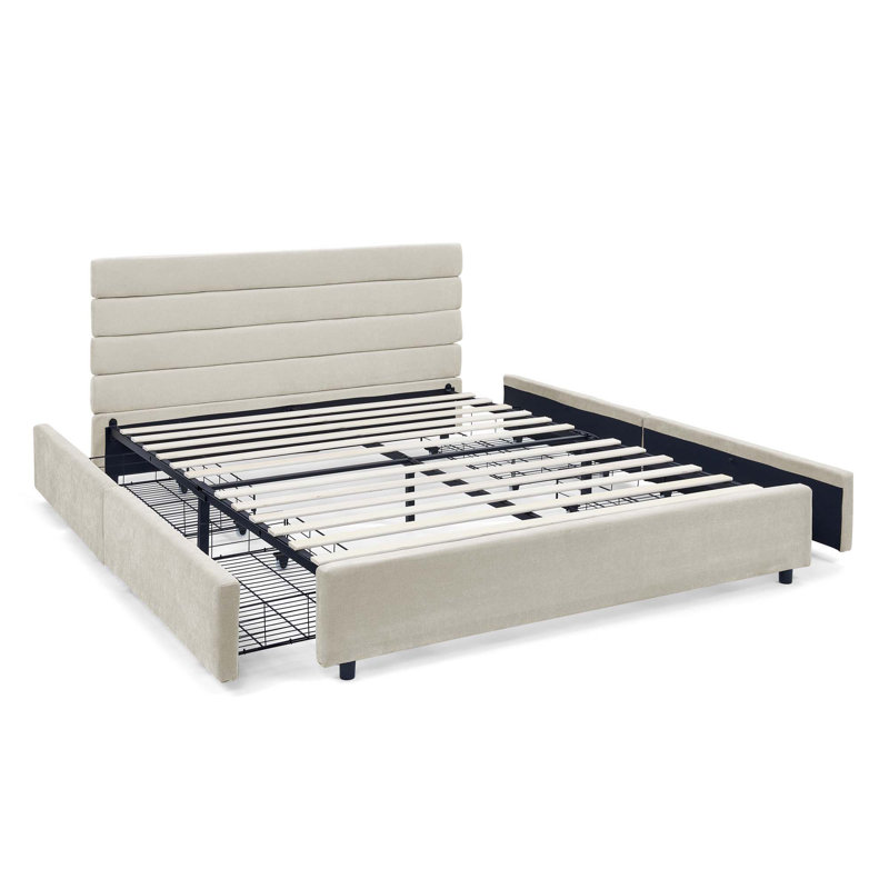 Structure de lit Ishaan, Beige