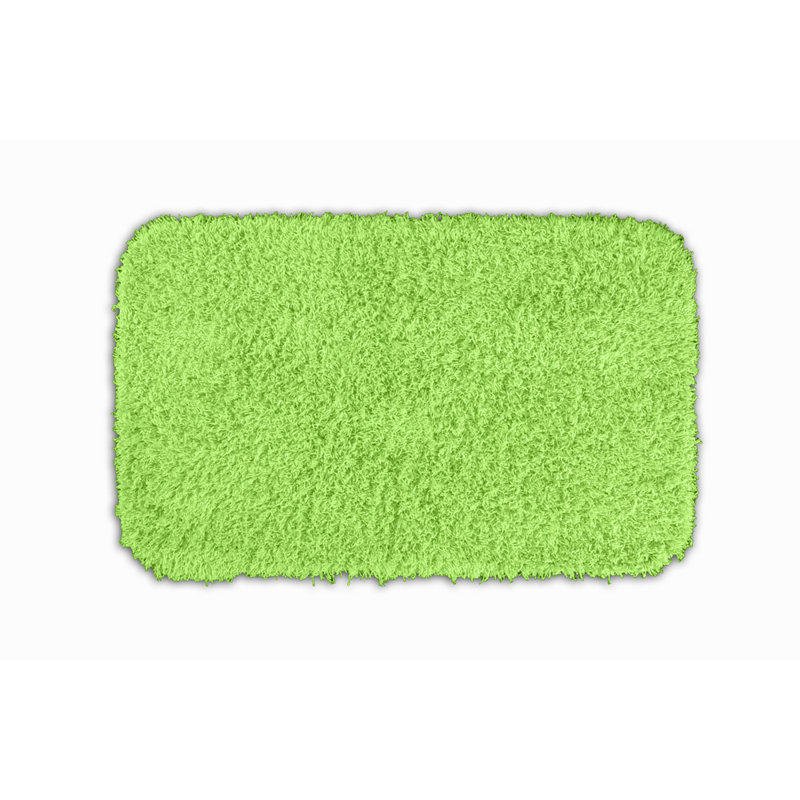Frechette Nylon Bath Rug with Non-Slip Backing, Lime Green, 24" x 40""