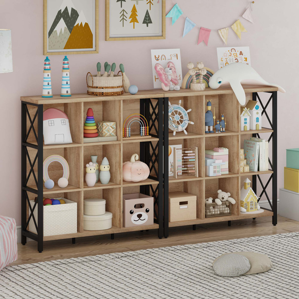 Gracie Oaks Guinna Rustic 3X3 Cube Bookcase Wood And Metal 9 Cubby Gracie Oaks Guinna Rustic 3X3 Cube Bookcase Wood And Metal 9 Cubby