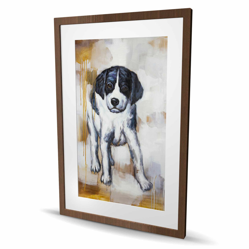 Curieux chiot - impression encadrée industrielle matte pour chien