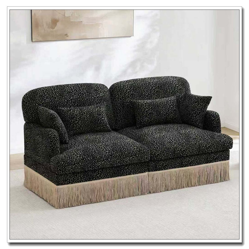 Canapé Comfy Chenille Leopard, Vert + 2 sièges