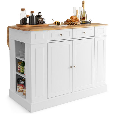Mordenhill 120 cm W Kitchen Island with Solid Wood Top