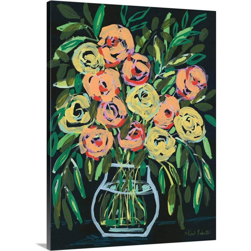 Reproduction d’art sur toile, "Blooming the Night" par Kait Roberts, H 16 po x l 12 po x P 1,25 po, Toile tendue