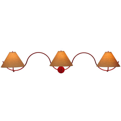 Applique à bras en rubis rouge à 3 lumières à intensité variable