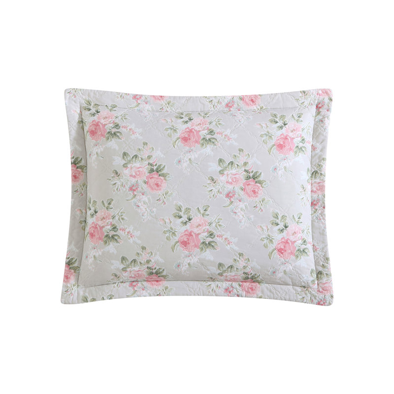 Melany Pink Reversible Cotton Twin Quilt Set