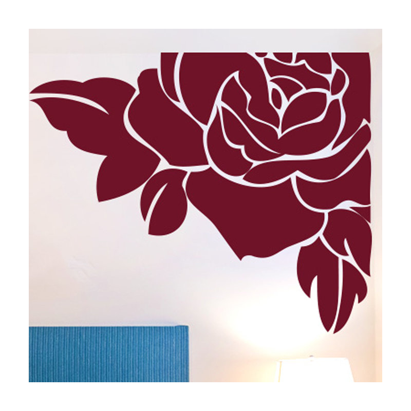 Plants & Flowers Non-Wall Damaging Wall Decal, Burgundy, Large