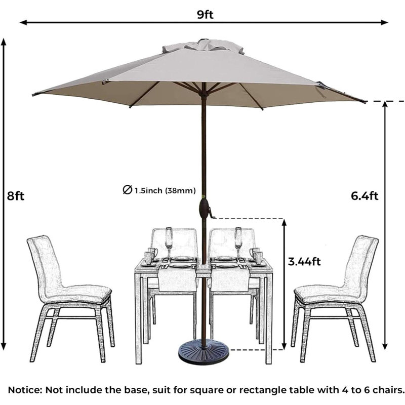 Parasol de marché 4,00 po Jaquai, Beige