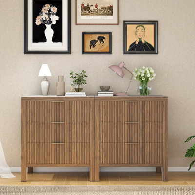 3 Drawer Nightstand Set （set Of 2)