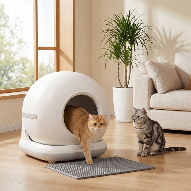 Bac à litière autonettoyant, litière automatique pour chat 72L, contrôle des odeurs et fonctionnement silencieux pour plusieurs chats
