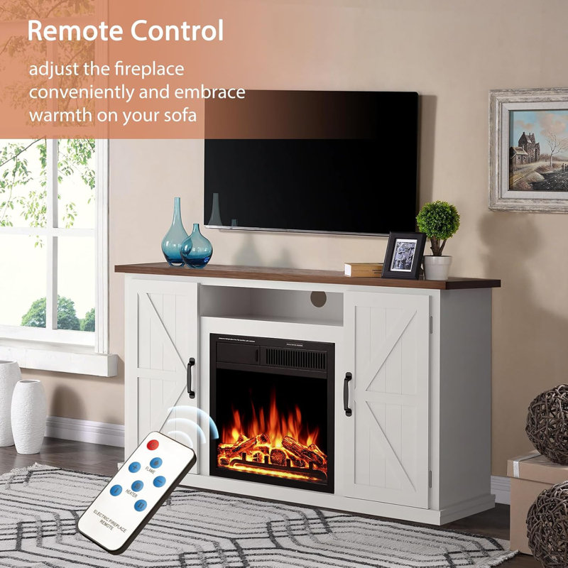  Meuble télé 47 po avec flamme à DEL réglable et télécommande By Laurel Foundry Modern Farmhouse