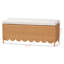 Banc de repose-pieds Constance en rotin festonné miel de Bohème, H 16,70 po x l 44,19 po x P 16,97 po