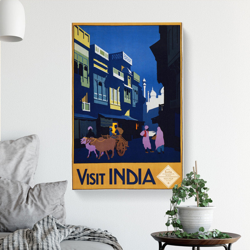 Vintage Travel India - Wrapped Canvas, 76cm H x 50cm W x 3cm D