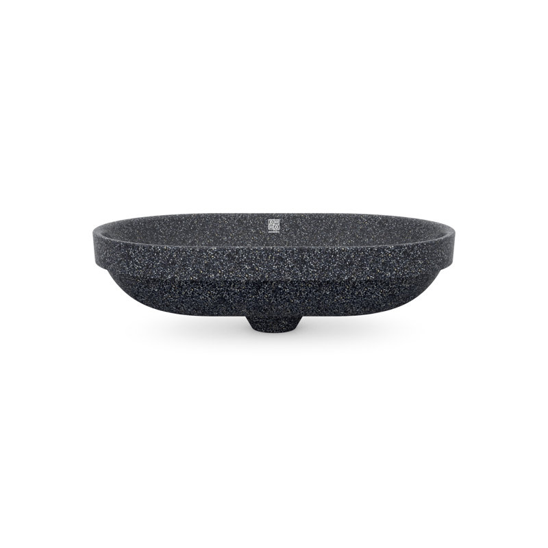 Woodio Soft60 15.748'' Wood Oval Bathroom Sink, Stone