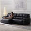 Canapé modulaire noir en similicuir-1059594490