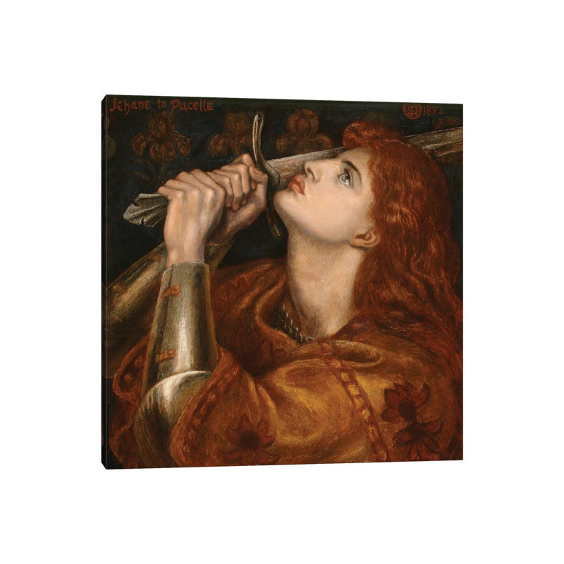 Joan Of Arc, 1882 by Dante Gabriel Charles Rossetti - Painting on Canvas, Wrapped Canvas, 45.72cm H x 45.72cm W x 1.91cm D