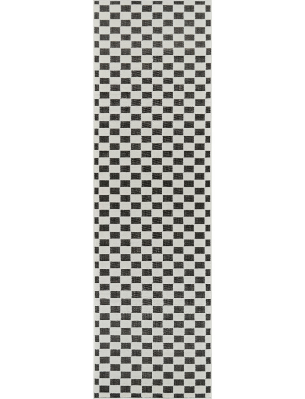 Lauklyn One-of-a-Kind Polypropylene Plastic Area Rug Black, Runner 2'2" x 10'