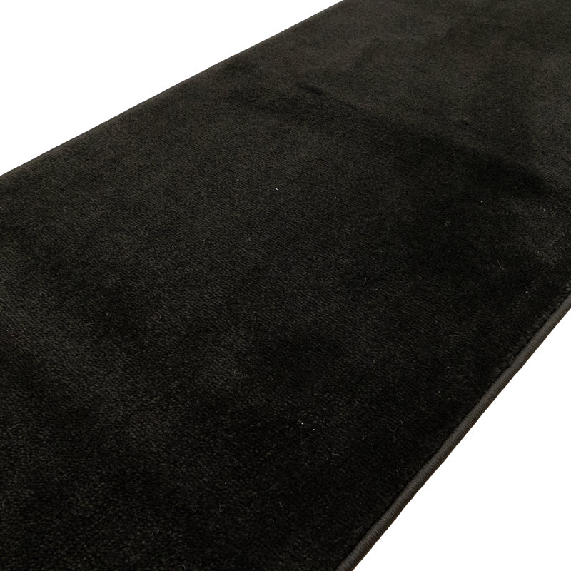 Tapis de couloir noir de poids personnalisé lavable à la machine à dossier en latex antidérapant doux et coupé