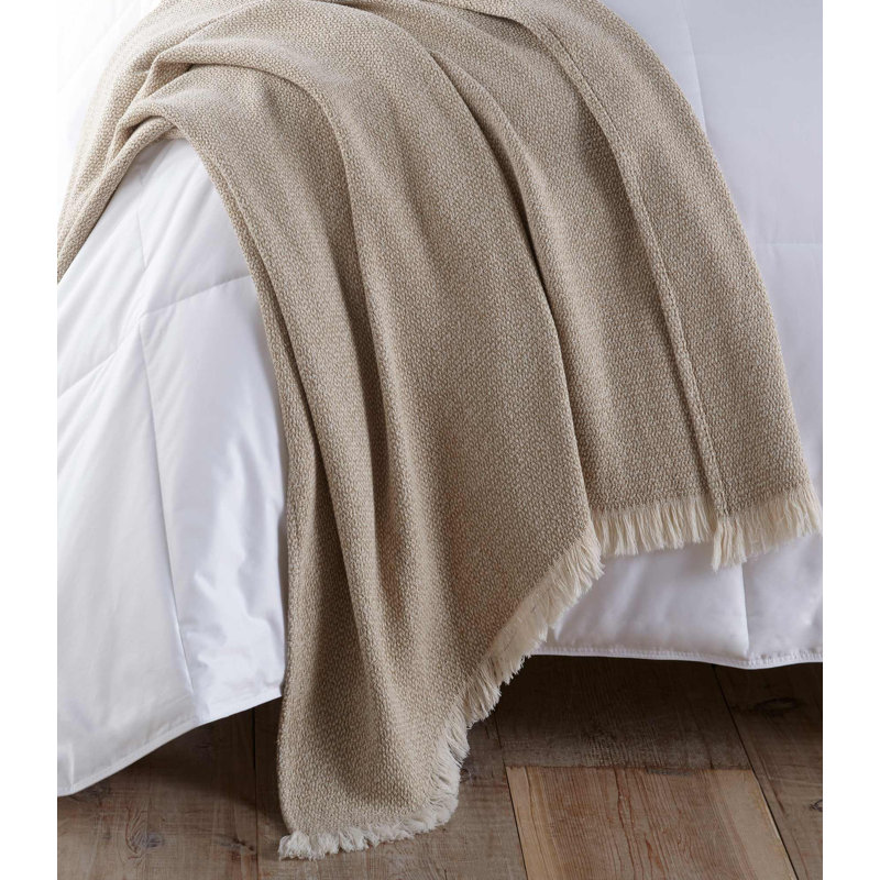 Santa Fe Brush-Fringed Biscuit Cotton Throw - 50" x 70"
