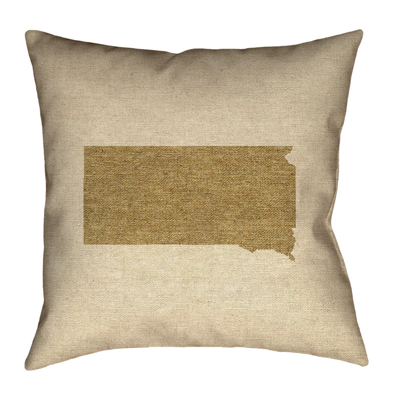 Housse de coussin Katelyn Smith South Dakota, 18 po x 18 po, Or, Dakota du Sud