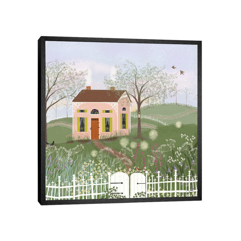 Path To Spring by Joy Laforme - Painting on Canvas, Black Framed, 66.04cm H x 66.04cm W x 3.81cm D