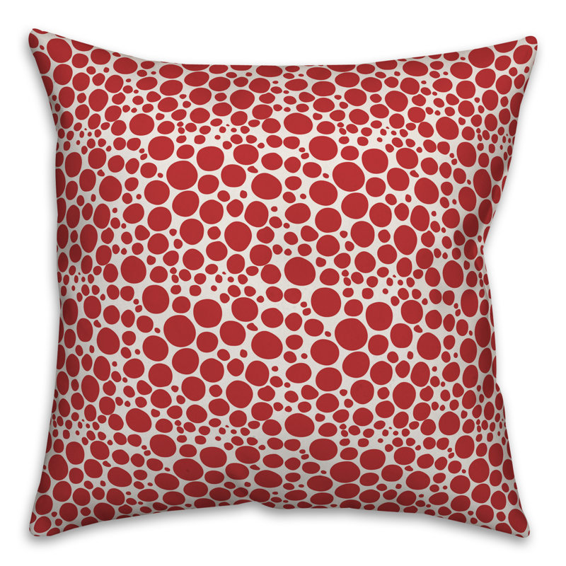 Coussin décoratif Pebbles, 16 po x 1 po, Rouge