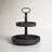 Distressed Blackwashed Wood 2-Tier Tray with Metal Handle-1524883534