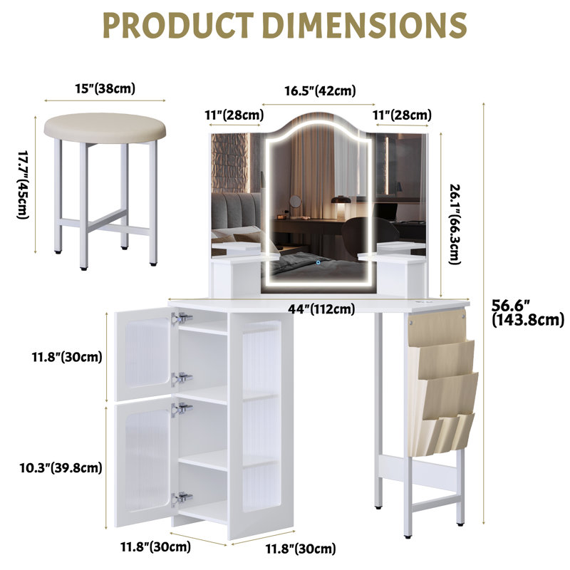 Audryanna Vanity, White