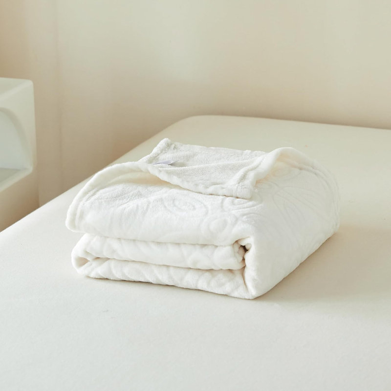 Jeté pour couvertures douces et moelleuses pour femmes, Crème, crème