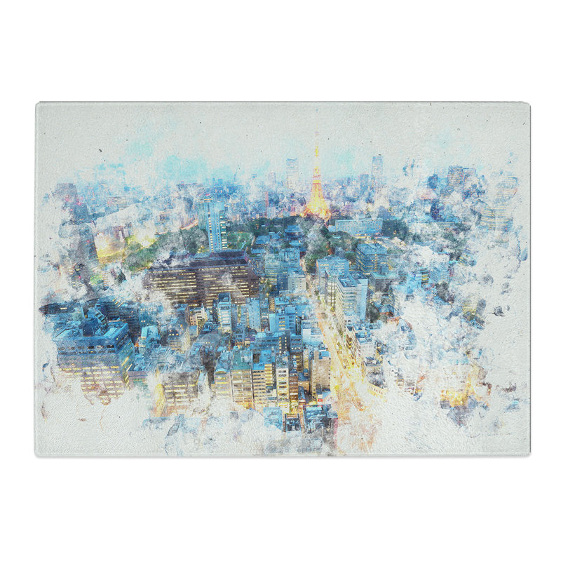 Tempered Glass Skyline of Paris in France Chopping Board, 28.5 cm x 39 cm