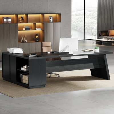L-Shaped Executive Office Desk With Drawers