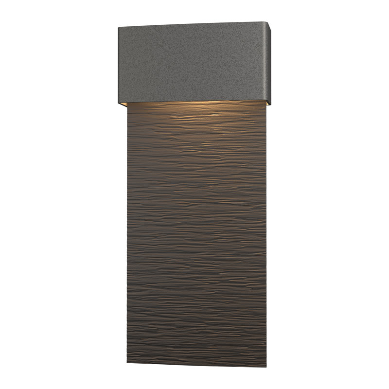 Stratum Integrated LED Outdoor Flush Mount, Coastal Natural Iron, Coastal Oil Rubbed Bronze, 21.8" H x 9.5" W x 3.7" D