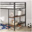 Lit mezzanine robuste avec tablette en bois de cannelle pour les enfants, peu encombrant, lit mezzanine avec échelle d'escalade facile et garde-corps, cadre de lit mezzanine pour la chambre à coucher