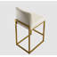 24" Modern Upholstered Kitchen Counter Stool with Gold Metal Sled Base & Off-White Woven Faux Leather (Set of 2)-603614637-598470249-598637963