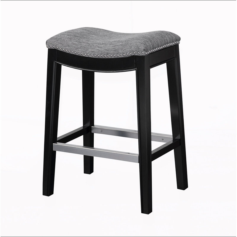 Tabouret de comptoir Saddle, Gris, Noir