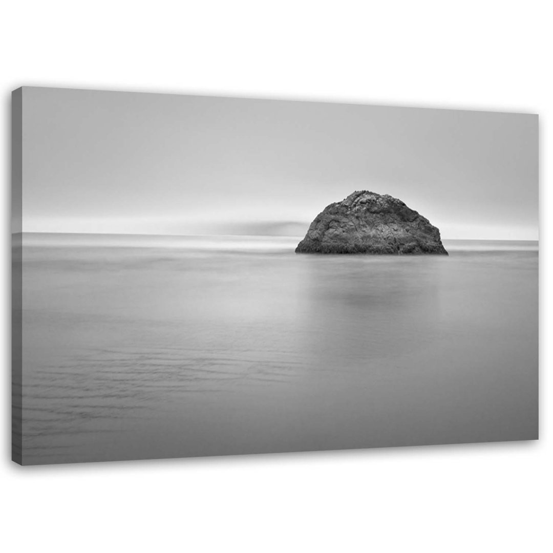 Leinwandbild Sea Rock Black White