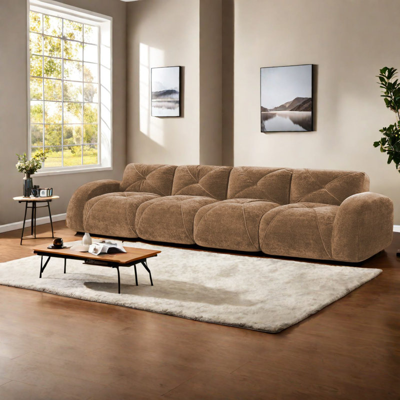 Luxueux canapés en velours, ergonomiques et sans assemblage, parfaits pour la maison