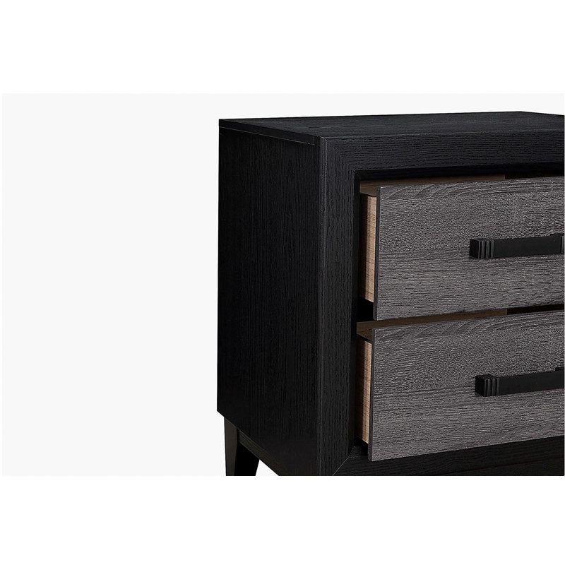 Table de chevet gris et noir SOLUTO