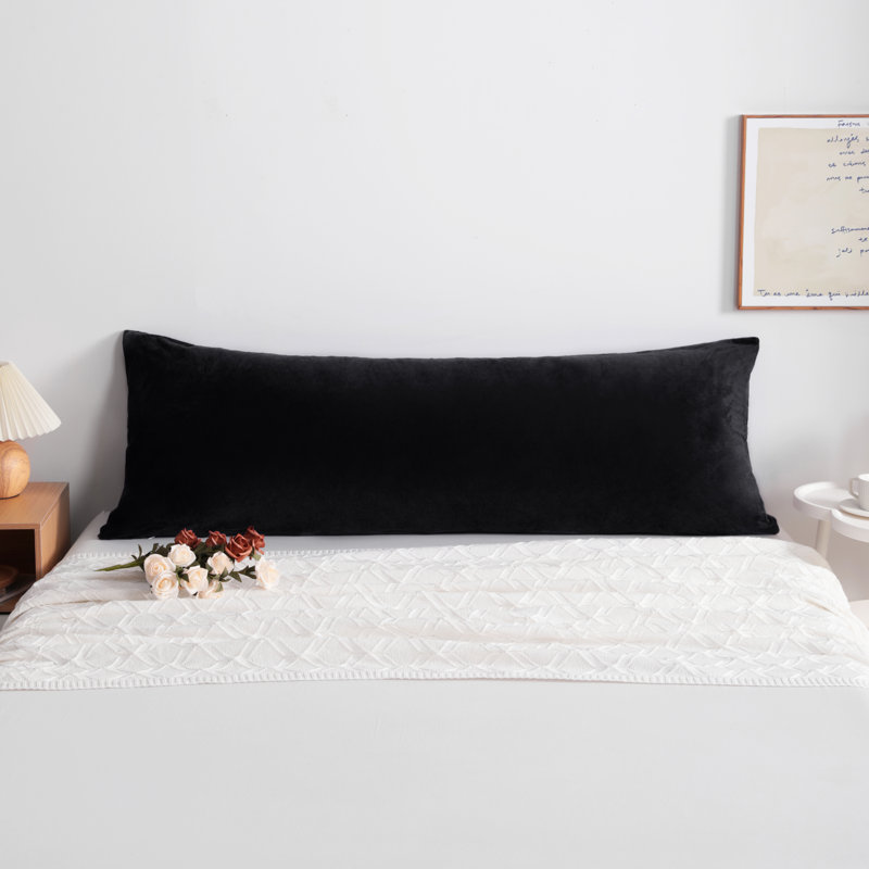 Velvet Zipper Body Pillowcase, Black